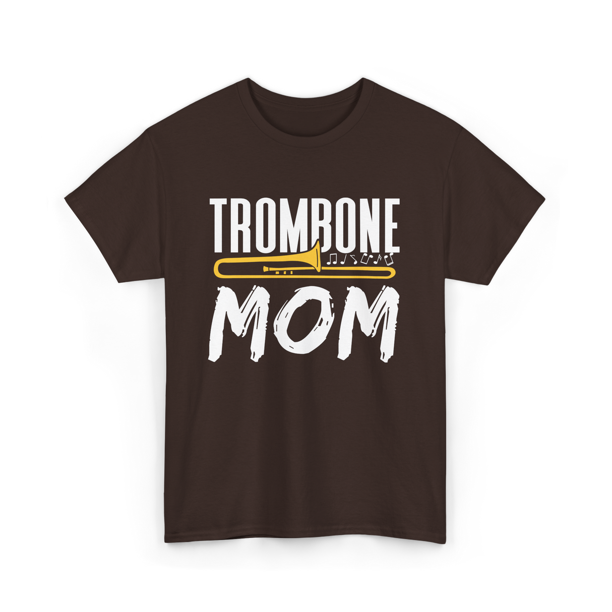 Trombone Instrument Musician Trombonist T-Shirt - Dark Chocolate