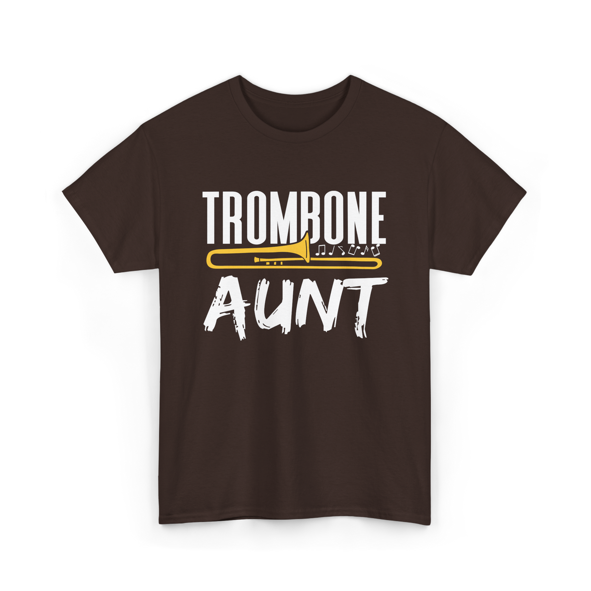 Trombone Music Instrument Trombonist T-Shirt - Dark Chocolate