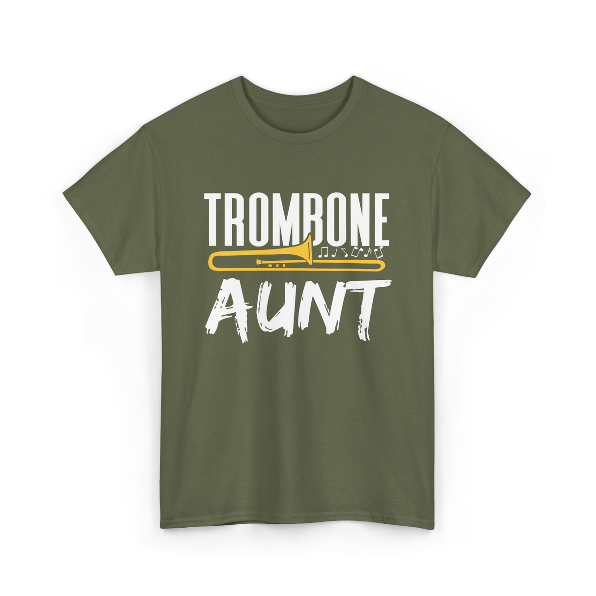 Trombone Music Instrument Trombonist T-Shirt - Military Green