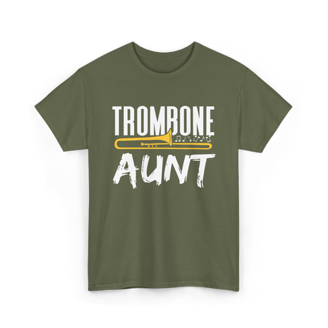 Trombone Music Instrument Trombonist T-Shirt - Military Green