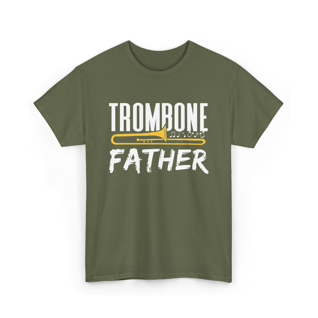 Trombone Player Trombonist Musician T-Shirt - Military Green