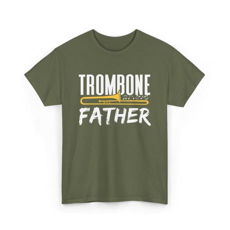 Trombone Player Trombonist Musician T-Shirt - Military Green