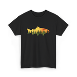 Trout Forest Nature Fisherman T-Shirt - Black