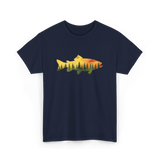 Trout Forest Nature Fisherman T-Shirt - Navy