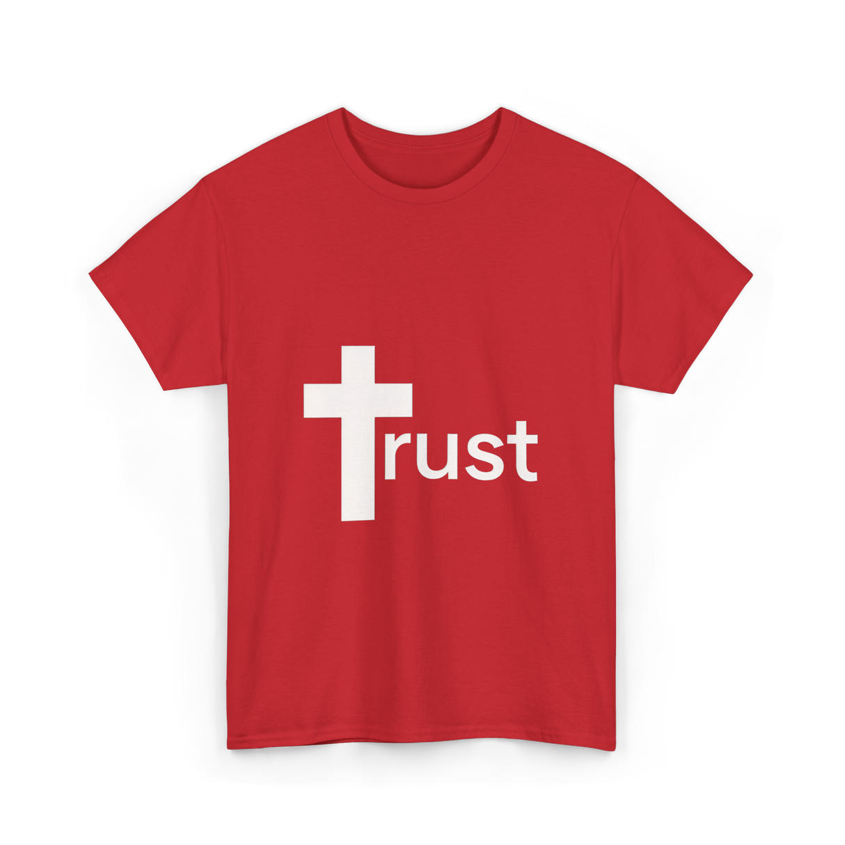 Trust Cross Christian Faith T-Shirt - Red