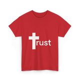 Trust Cross Christian Faith T-Shirt - Red