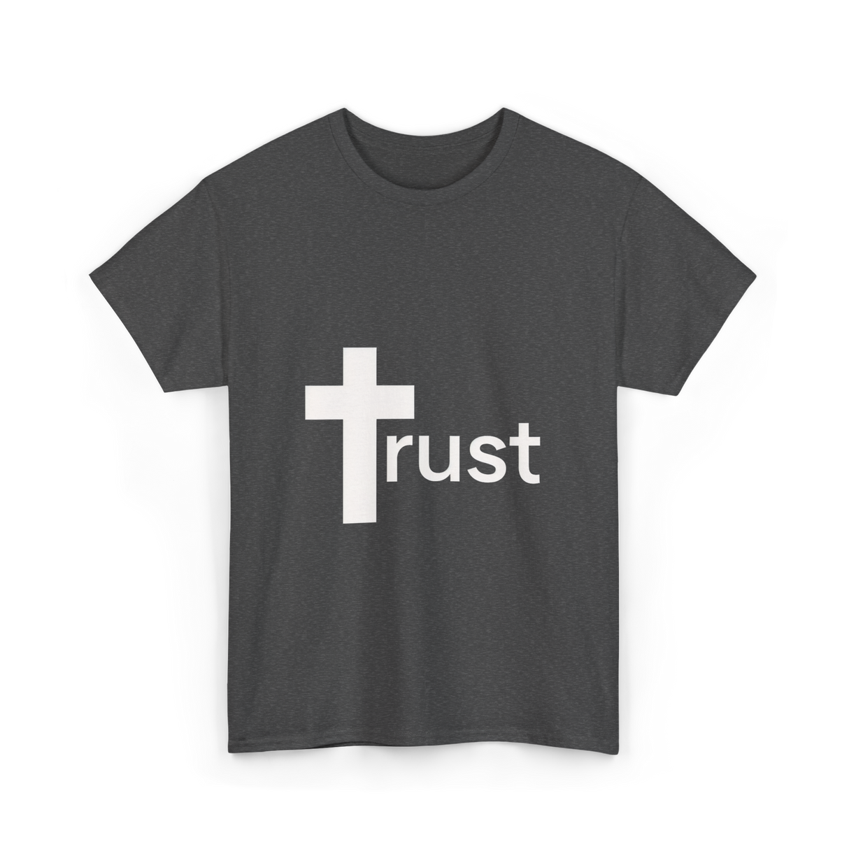 Trust Cross Christian Faith T-Shirt - Dark Heather