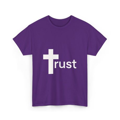 Trust Cross Christian Faith T-Shirt - Purple