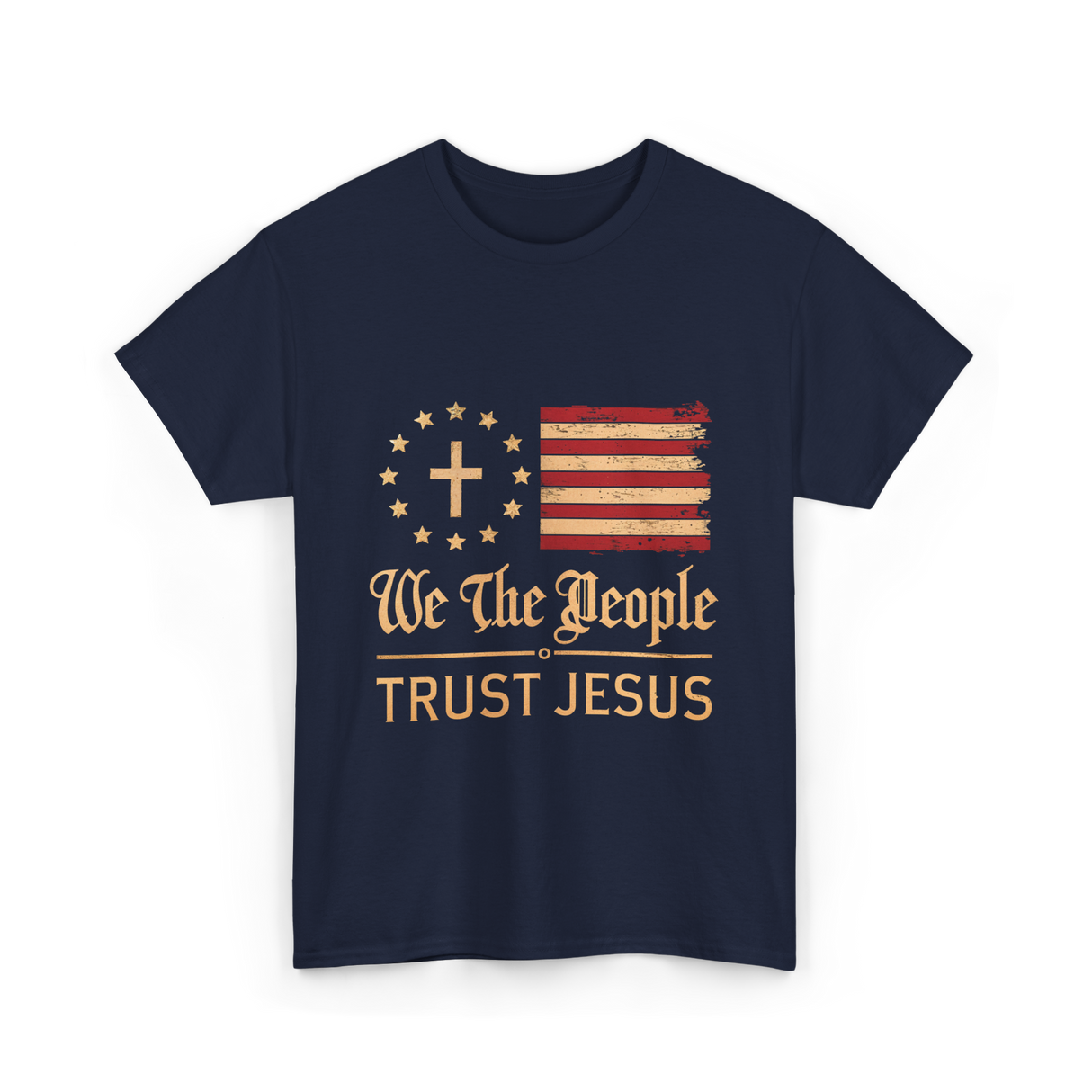 Trust Jesus Patriotism T-Shirt - Navy