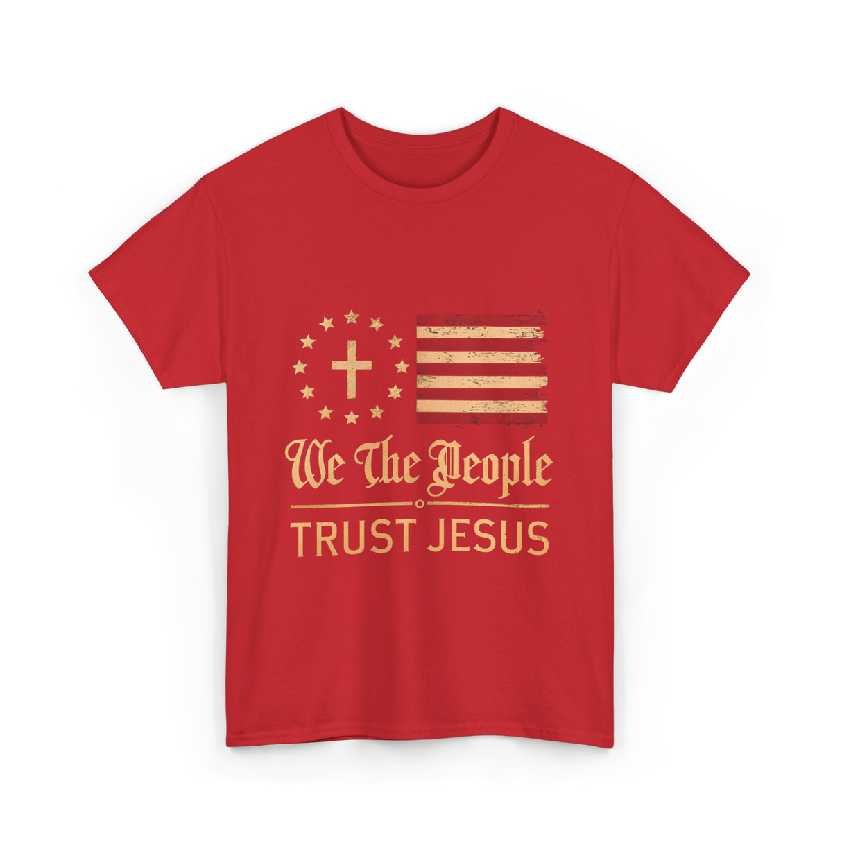 Trust Jesus Patriotism T-Shirt - Red