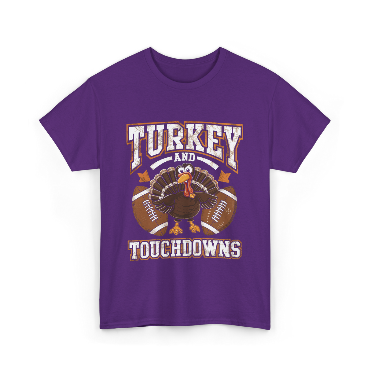 Turkey and Touchdowns Football T-Shirt - Purple