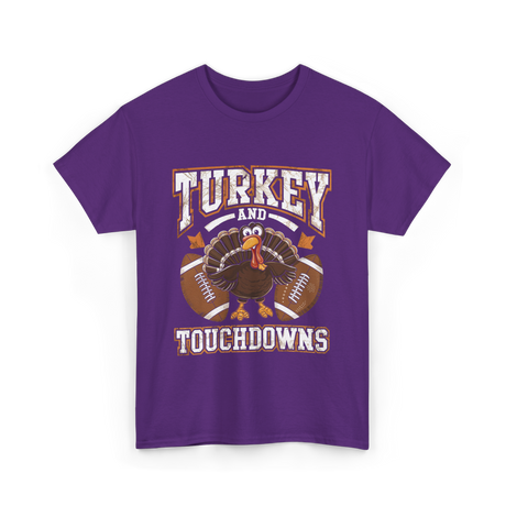 Turkey and Touchdowns Football T-Shirt - Purple