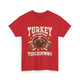 Turkey and Touchdowns Football T-Shirt - Red