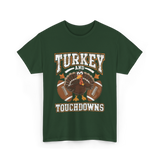 Turkey and Touchdowns Football T-Shirt - Forest Green