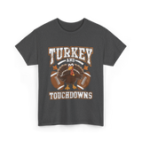 Turkey and Touchdowns Football T-Shirt - Dark Heather