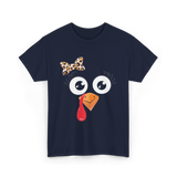 Turkey Face Girl Turkey T-Shirt - Navy