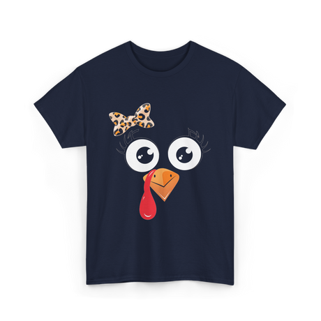 Turkey Face Girl Turkey T-Shirt - Navy