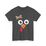 Turkey Face Girl Turkey T-Shirt - Dark Heather