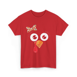 Turkey Face Girl Turkey T-Shirt - Red