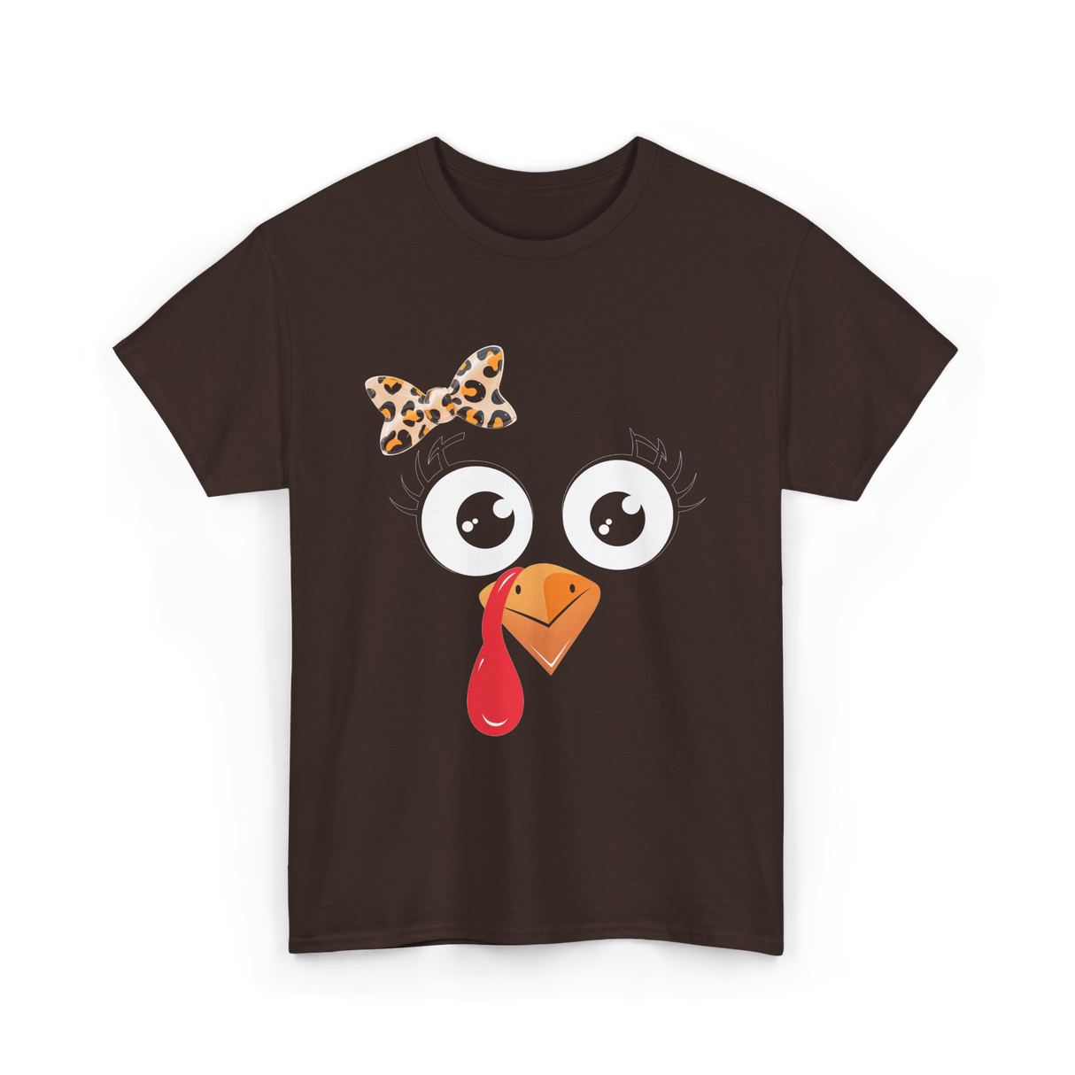 Turkey Face Girl Turkey T-Shirt - Dark Chocolate