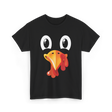 Turkey Face Kids Thanksgiving T-Shirt - Black