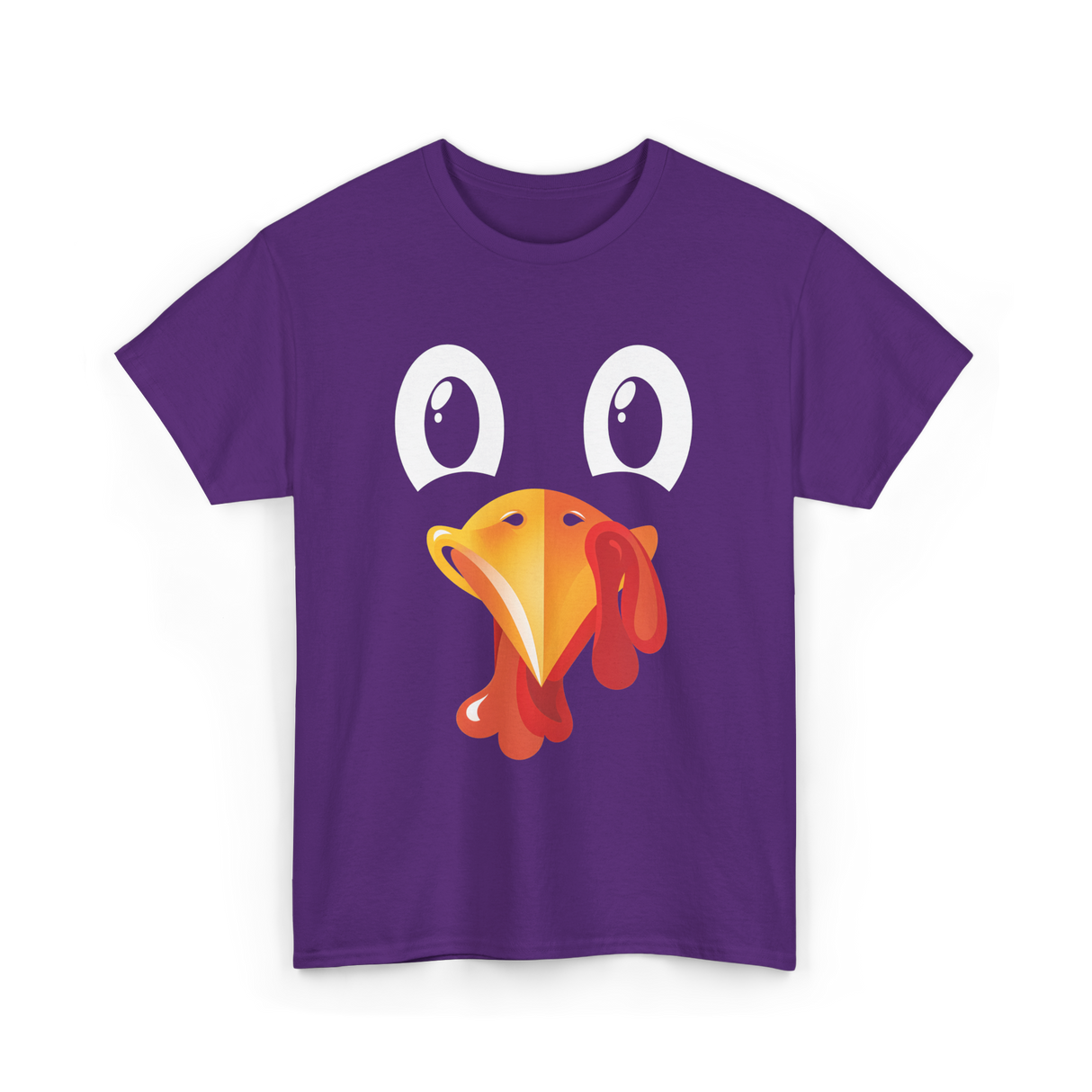 Turkey Face Kids Thanksgiving T-Shirt - Purple