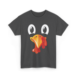 Turkey Face Kids Thanksgiving T-Shirt - Dark Heather