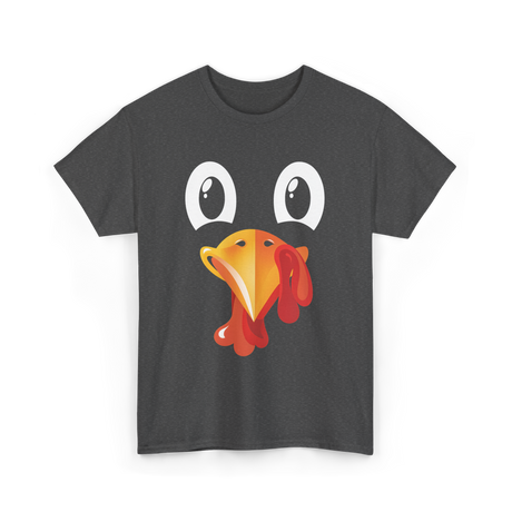 Turkey Face Kids Thanksgiving T-Shirt - Dark Heather