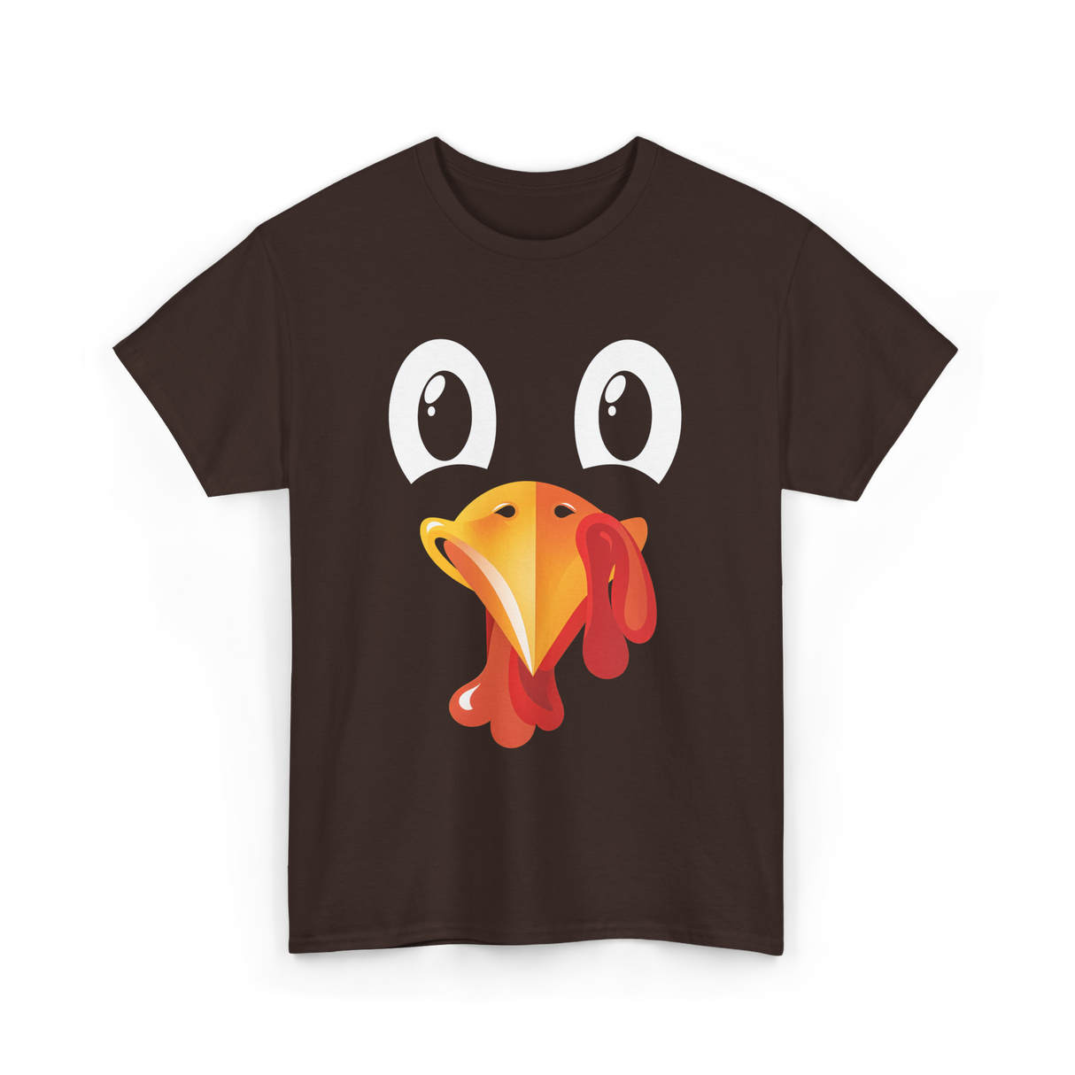 Turkey Face Kids Thanksgiving T-Shirt - Dark Chocolate