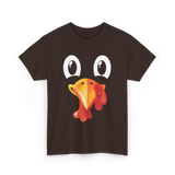 Turkey Face Kids Thanksgiving T-Shirt - Dark Chocolate