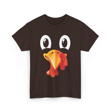 Turkey Face Kids Thanksgiving T-Shirt - Dark Chocolate