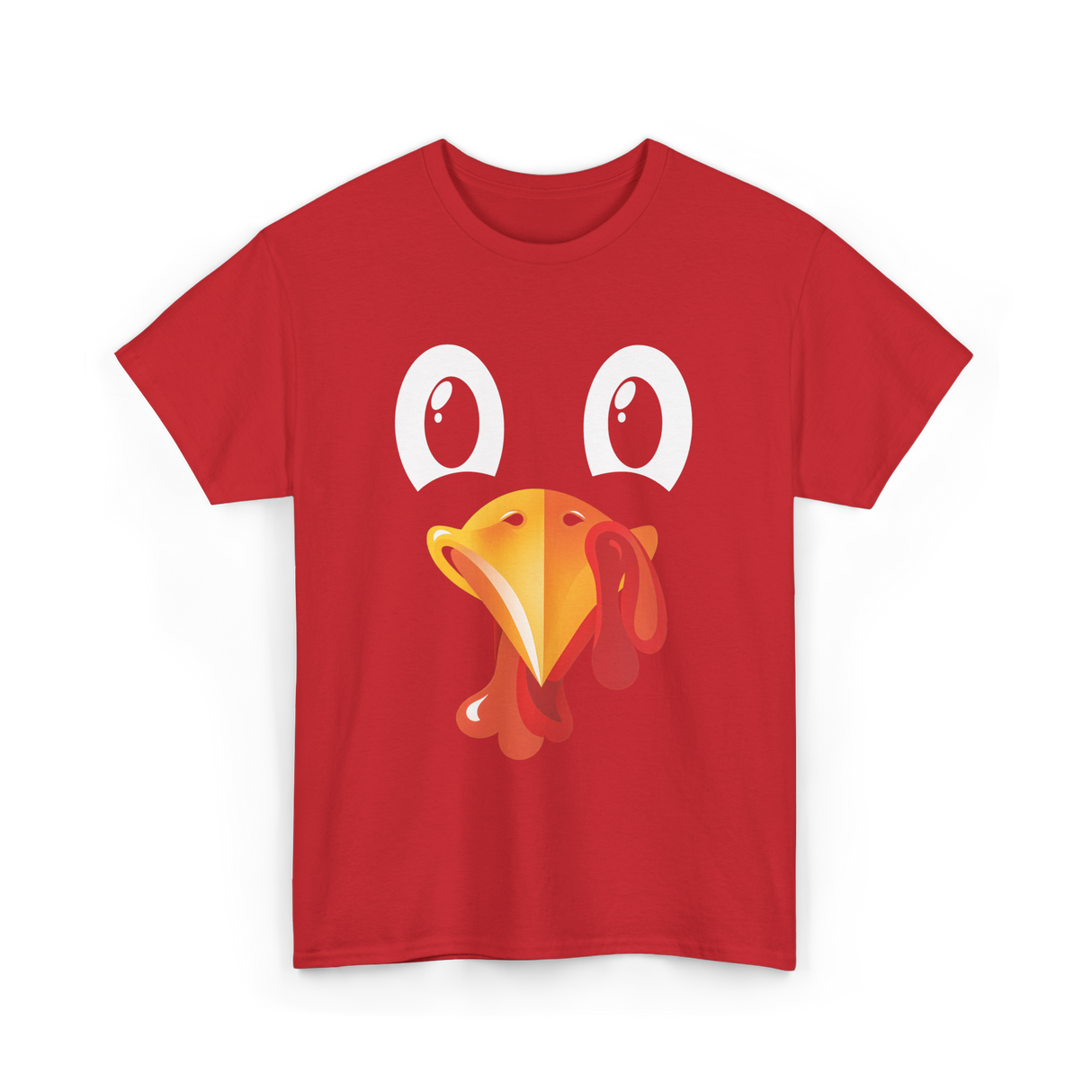 Turkey Face Kids Thanksgiving T-Shirt - Red