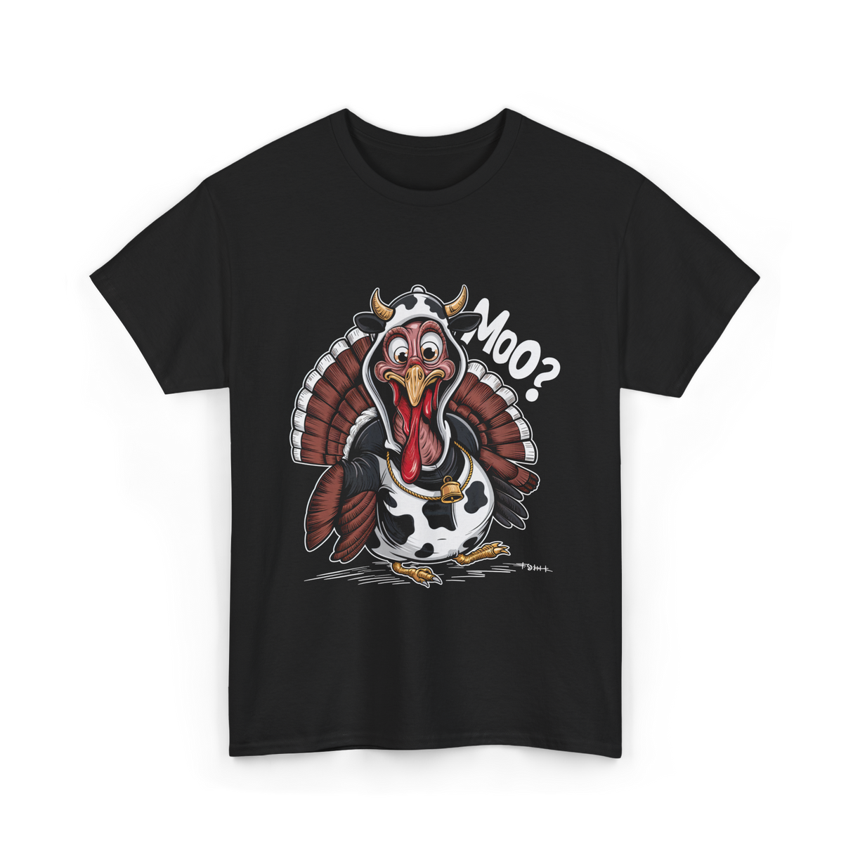 Turkey Moo Turkey Cow T-Shirt - Black