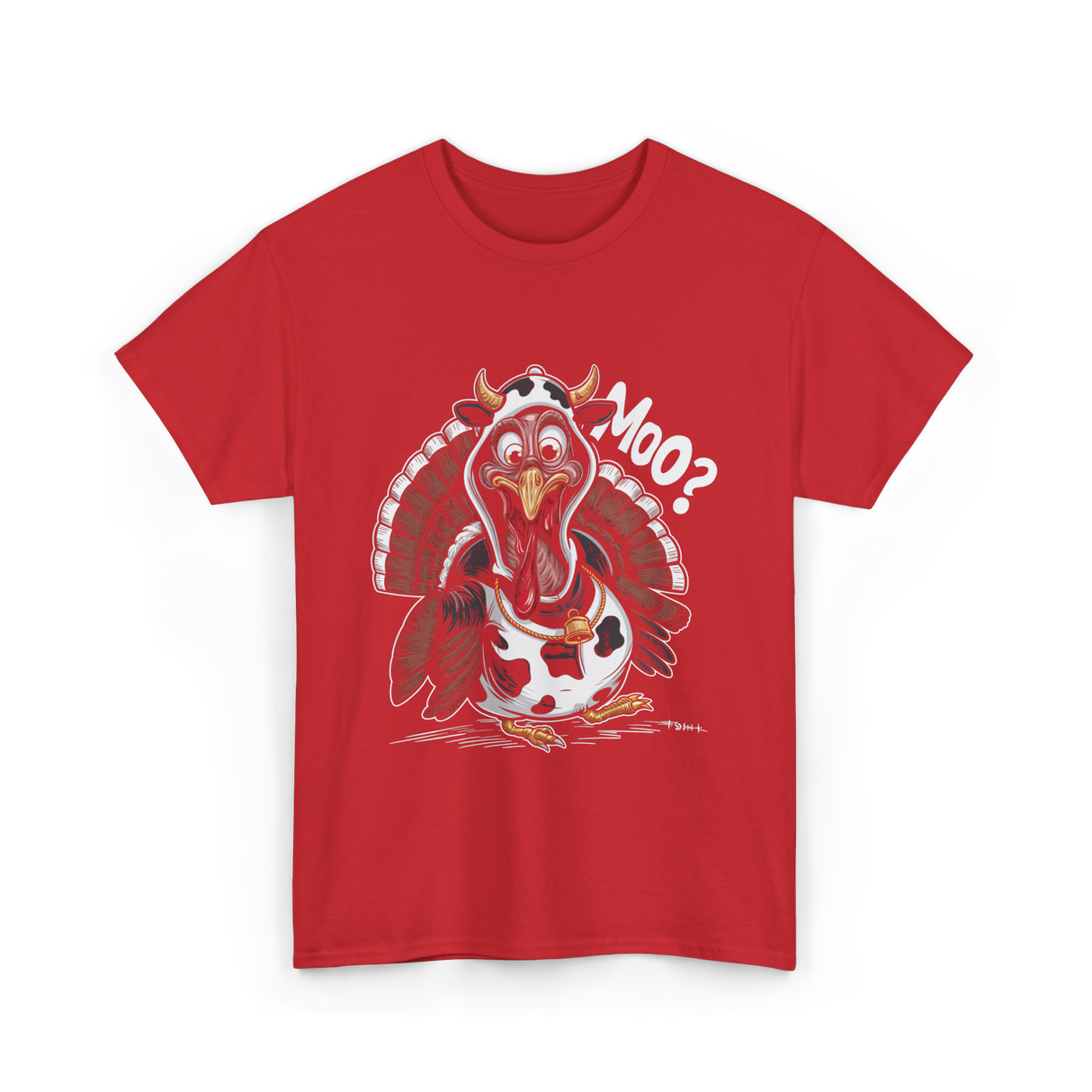 Turkey Moo Turkey Cow T-Shirt - Red