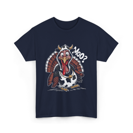 Turkey Moo Turkey Cow T-Shirt - Navy