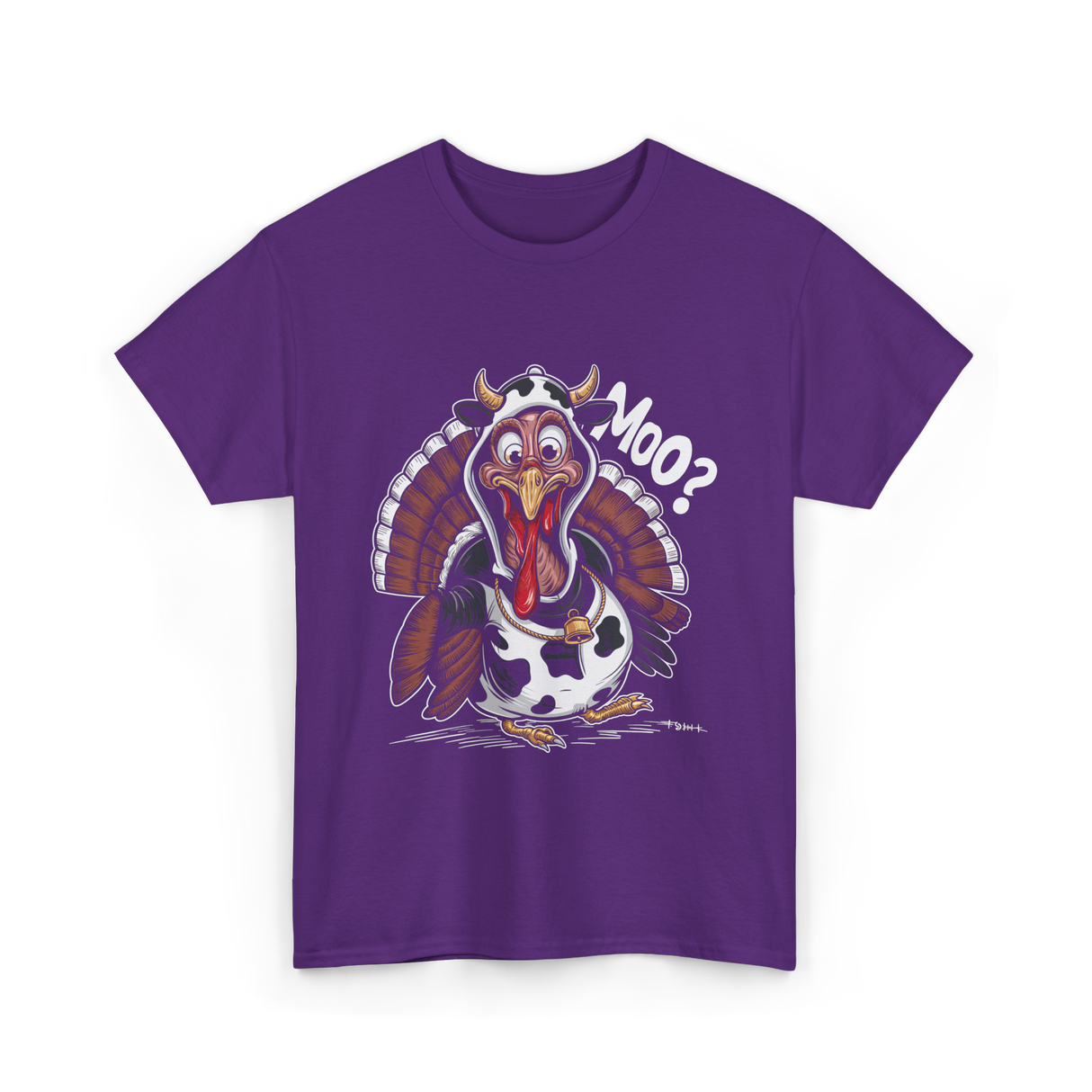 Turkey Moo Turkey Cow T-Shirt - Purple