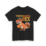 Turkeysaurus Rex Turkey Dino T-Shirt - Black