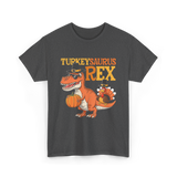 Turkeysaurus Rex Turkey Dino T-Shirt - Dark Heather