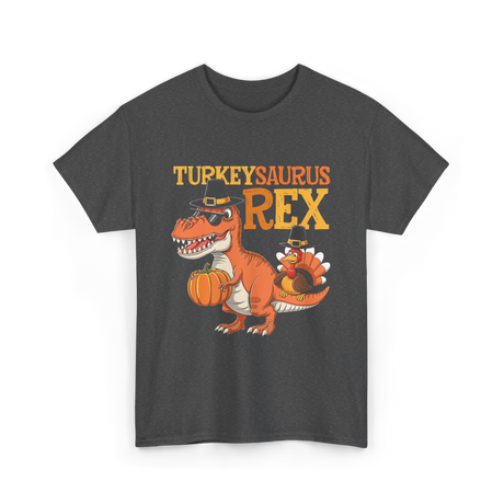 Turkeysaurus Rex Turkey Dino T-Shirt - Dark Heather