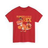 Turkeysaurus Rex Turkey Dino T-Shirt - Red