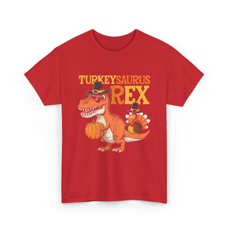 Turkeysaurus Rex Turkey Dino T-Shirt - Red