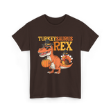 Turkeysaurus Rex Turkey Dino T-Shirt - Dark Chocolate