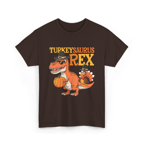 Turkeysaurus Rex Turkey Dino T-Shirt - Dark Chocolate