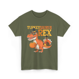 Turkeysaurus Rex Turkey Dino T-Shirt - Military Green