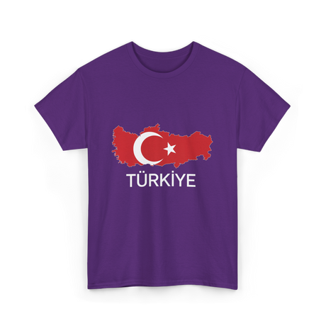 Türkiye Turkey Map National Pride T-Shirt - Purple