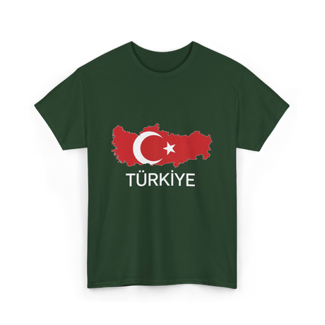 Türkiye Turkey Map National Pride T-Shirt - Forest Green