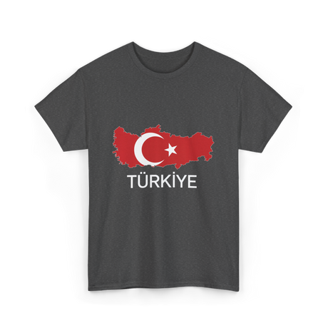 Türkiye Turkey Map National Pride T-Shirt - Dark Heather