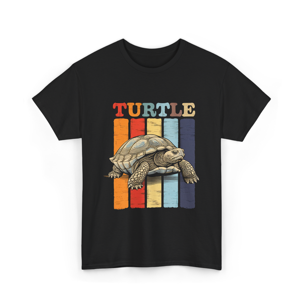 Turtle Retro Turtle T-Shirt - Black