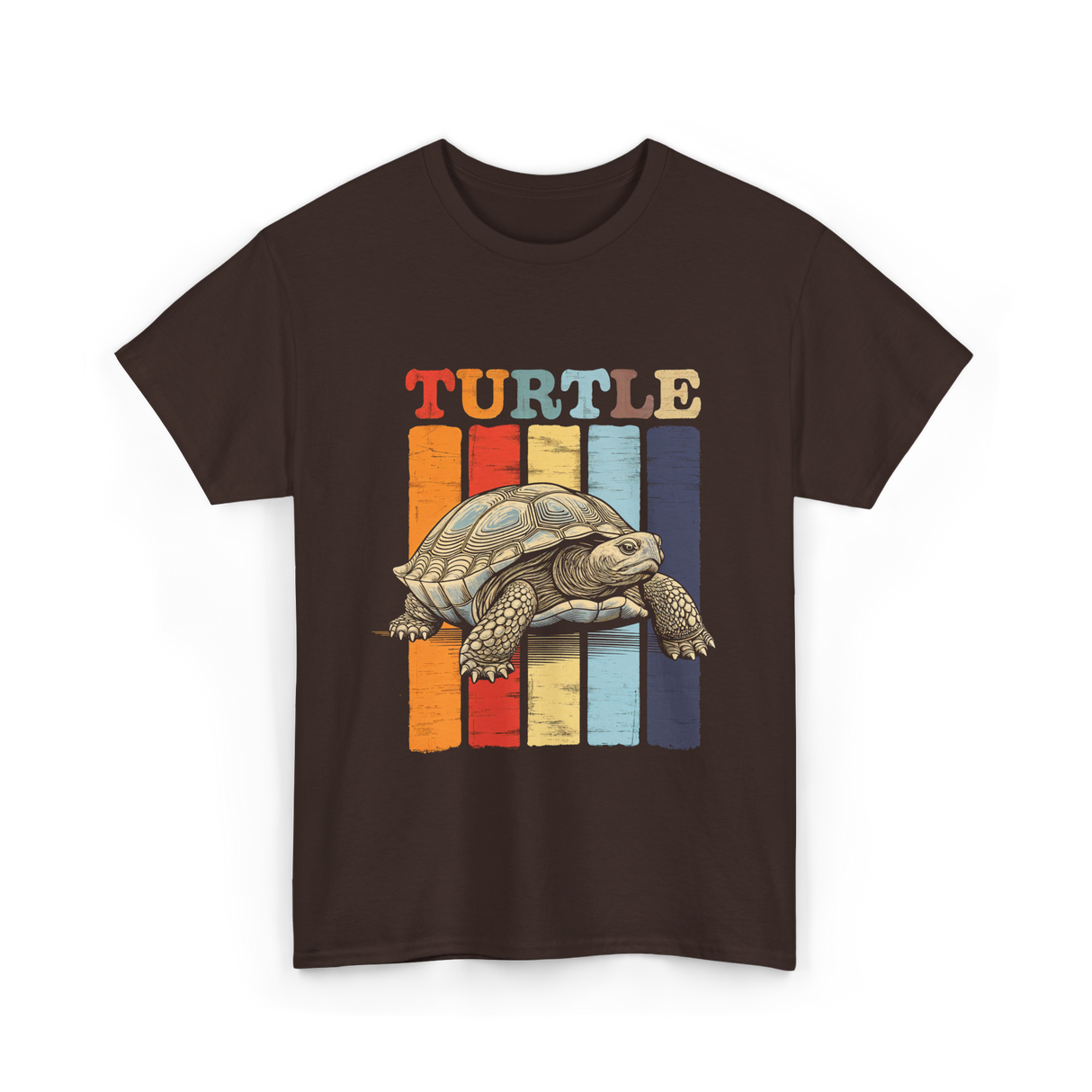 Turtle Retro Turtle T-Shirt - Dark Chocolate