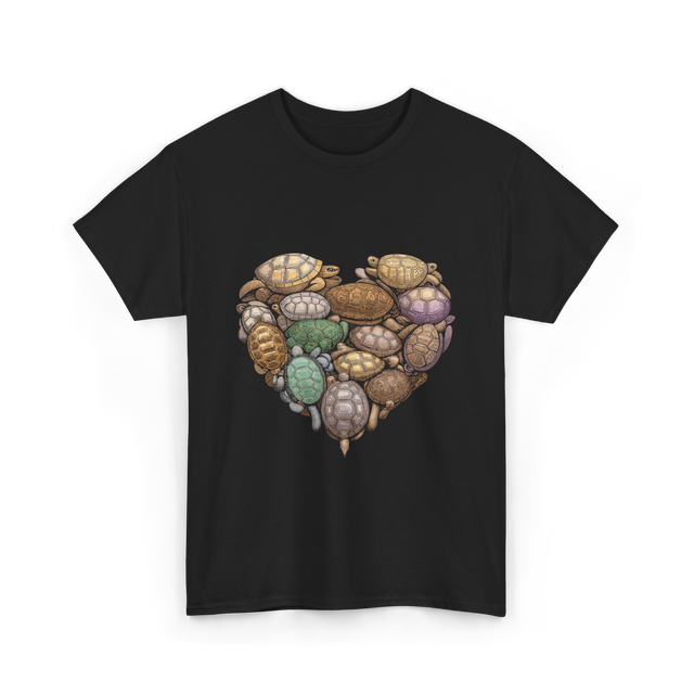 Turtles Heart Ocean Animals T-Shirt - Black